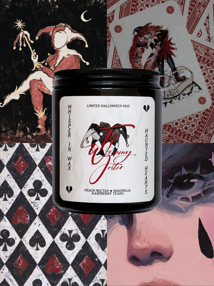 The Weeping Jester Candle ✦ Halloween Haunted Hearts Duo