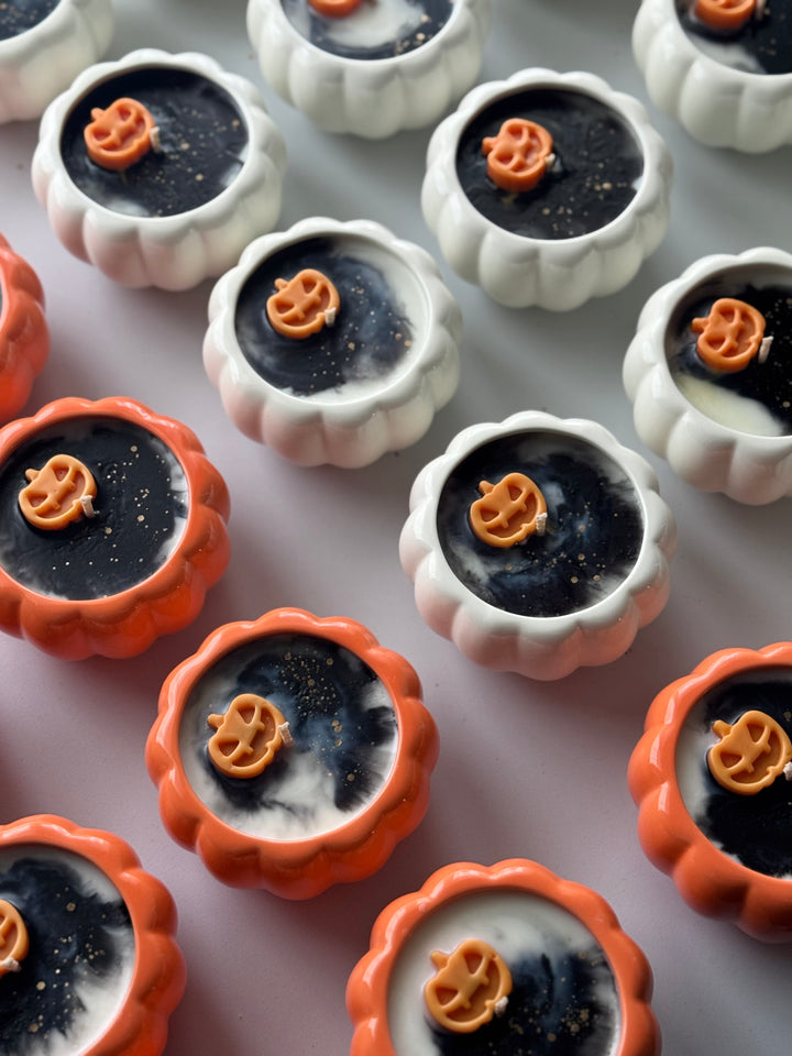 Ceramic Pumpkin Candle (Orange)